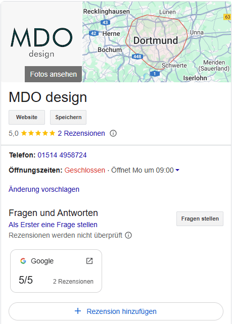 MDO design Google Businessprofil